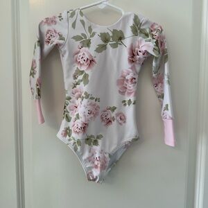 Floral Kids Swim Long Sleeved One Piece